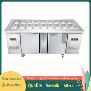 Table de préparation réfrigérée pour réfrigérateur, table de bar à salades, comptoir réfrigérant, équipement de congélation, acier inoxydable, 2 portes - Product Image 4