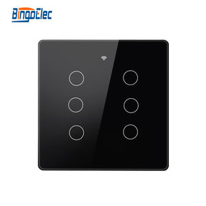 Bingoelec 2024 nouveauté 6 boutons brésil lumière tactile interrupteur WIFI Alexa <span class=keywords><strong>Google</strong></span> maison intelligente interrupteur mural - Product Image 1