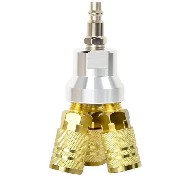 3-сторонний выход воздуха коллектор 4 порта алюминиевый промышленный пневматический воздушный компрессор быстрого подключения Разъем в строке типа воздушный шланг сплиттер