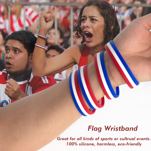 Bracelet en silicone personnalisable pour hommes et femmes, vente en gros de bracelets en caoutchouc de silicone pour drapeau - Product Image 2