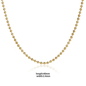Collar de Cadena Chapado en Oro de Acero Inoxidable para Niñas, Gargantilla de Bolas para Niñas, Collar de Eslabones para Mujeres - Product Image 3
