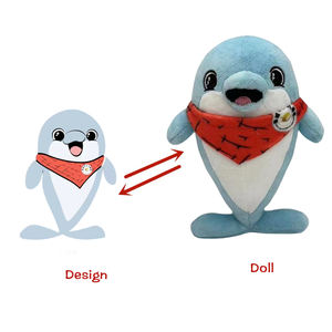 Boneka Hewan Lumba-lumba Desain Pabrik Asli, Boneka Plush Kustom Buatan Sendiri, Boneka Plush Super Lembut Isi Kapas PP - Product Image 1