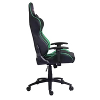 Chaise de jeu ergonomique pivotante en cuir PU moderne JR Racing avec base en métal à cinq étoiles et repose-pieds réglable en hauteur