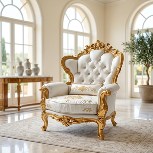 Juego de Sofás de Madera Maciza Tradicional Convertible de Lujo Premium, Silla Elegante para Sala de Estar - Product Image 4
