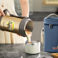 Boîte à lunch portable ronde en acier inoxydable sans BPA Tafuco de 1 à 3 L, étanche, avec couvercle en plastique pour le stockage des repas