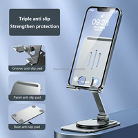 Support de Téléphone Rotatif et Pliable en Métal, Pied de Bureau en Aluminium 360 pour Téléphone Portable et iPad – Prix de Gros