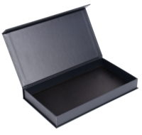 Boîte-cadeau magnétique noire de luxe en gros avec couvercle gaufré imprimé personnalisé finition mate pour la lotion de soin de la peau ou l'utilisation de tissu
