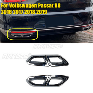 2 Pcs <b>Car</b> Rear Exhaust Pipe Tail Throat Exhaust <b>Diffuser</b> Frame <b>for</b> Volkswagen Passat B8 2016-2019 Auto Styling Accessories - Product Image 1