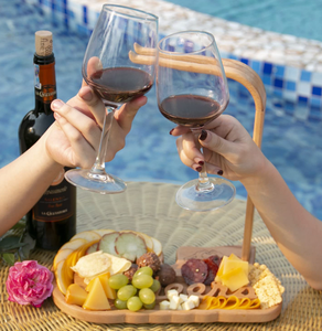 Soporte para Vino y Aperitivos con Letra Grabada Personalizada, Soporte de Madera para Botellas de Vino con Texto Personalizado para Bodas, Fiestas y Eventos - Product Image 3