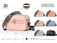 Borsa a Tracolla da Donna in Microfibra Sintetica Rosa con Logo, Stile Moderno per Uso Quotidiano, Chiusura con Zip - Product Image 1