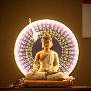 Sakyamuni <span class=keywords><strong>bouddha</strong></span> Amitabha médecine maître <span class=keywords><strong>bouddha</strong></span> salon entrée créative Zen décoratif intérieur lampe cercle ornements - Product Image 3