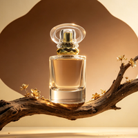 Botol Parfum Kaca Mewah 100ml 50ml 30ml Kosong dengan Tutup Emas dan Pompa Semprot Bentuk Silinder