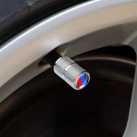 Bouchons de valve de pneu en aluminium antirouille rouge et bleu, avec logo, anti-poussière, filetés, universels, 3 couleurs, durables, compatibles avec BMW, Toyota, Honda