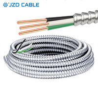 Cable JZD UL1569 con Revestimiento Metálico, 12/14 AWG, Cubierta de PVC, Armadura Entrelazada, Cable MC para Sistemas Eléctricos Industriales, Cable de Alimentación de 600 V