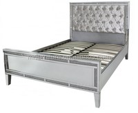 Meubles de chambre à coucher en velours de luxe avec cadre de lit en cristal scintillant et miroir, taille reine/king, pour la maison et l'hôtel, vente en gros