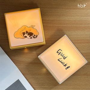 Новый рисунок с индивидуальным принтом светодиодный ночник милый кот Магнитный притяжение настенный светильник перезаряжаемый ночник для комнаты - Product Image 1