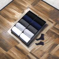 Chaussettes tubulaires antibactériennes personnalisées Comfort Best 5 couleurs pour hommes, chaussettes habillées en coton respirantes pour l'été, emballées en boîte jetable avec...