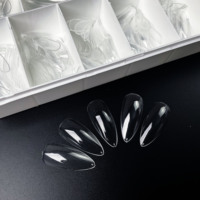 Vente flash : faux ongles en gel souple, couverture complète, luxe, carrés, cercueil