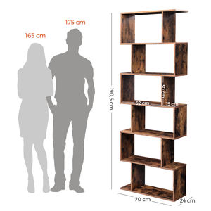 VASAGLE LBC61BX estanterías <span class=keywords><strong>de</strong></span> <span class=keywords><strong>biblioteca</strong></span> <span class=keywords><strong>de</strong></span> madera personalizadas <span class=keywords><strong>de</strong></span> 6 niveles <span class=keywords><strong>de</strong></span> diseño antiguo estantería <span class=keywords><strong>de</strong></span> madera industrial - Product Image 5