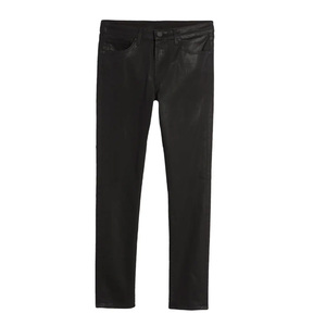 Jeans en denim ciré <span class=keywords><strong>noir</strong></span> ajustés et cintrés sur mesure pour hommes, coupe slim, effet empilé - Product Image 6