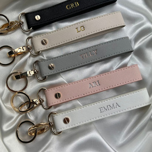 Creative and simple PU leather car keychain DIY personalized keychain gift anti-loss key rope accessory pendant - Product Image 1