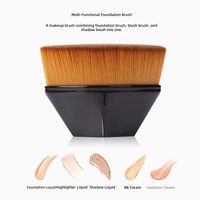 Pinceau de maquillage professionnel sans traces, forme hexagonale en pétale, non absorbant, pour fond de teint liquide et crème BB, avec étui portable