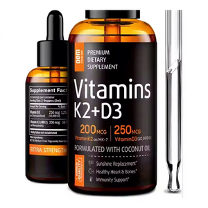 Ausreson OEM Gocce Organiche di Vitamina <span class=keywords><strong>D3</strong></span> K2 Omega 3 5000 UI Vitamina <span class=keywords><strong>D3</strong></span> Liquida per Assorbimento Rapido e Supporto Immunitario - Product Image 1