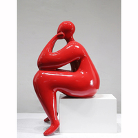 Escultura Moderna Abstracta Personalizada de Fábrica, Figura de Mujer Curvilínea, Arte Positivo, Estatua Grande para Vestíbulo, Adorno de Resina