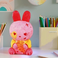 Kit de peinture artistique géométrique de Pâques pour lampe en vinyle lapin à peinture fluide DIY, jouet artistique lumineux, boîte de couleurs, cadeau de vacances pour enfants