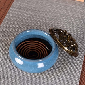 Ả Rập gốm hương Burner với nắp cho sen hương chủ cho mùa thu Mùa sử dụng cho thơm Sticks hoặc Cone cuộn dây hương - Product Image 2
