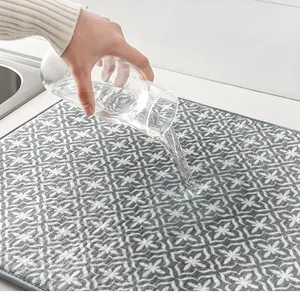 Dishmats kitchen counters and bathroom countertops Large Dish Drying Mat Multifunctional Super Absorbent Microfiber Dish Mat