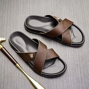 <span class=keywords><strong>Sandales</strong></span> arabes pour hommes Xinzirain en <span class=keywords><strong>cuir</strong></span> véritable personnalisées, antidérapantes, à lanières croisées, style Gulf - Product Image 2