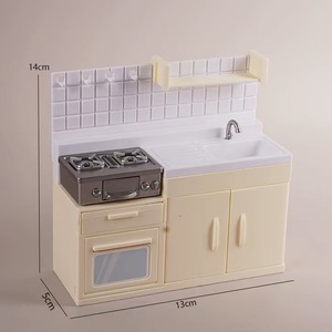 Petits jouets, mini modèle de cuisinière, scène de cuisine miniature, ensemble d'ustensiles de cuisine en plastique pour maison de poupée pour enfants - Product Image 6