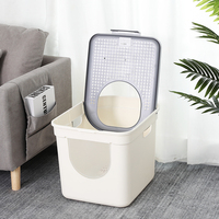 Bac à litière pour chat en plastique écologique meubles boîtier de nettoyage facile pour la formation toilette chat litière accessoires