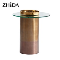 Table basse gigogne Zhida en acier inoxydable et marbre artificiel, style italien moderne, luxe léger, pour salon, garantie 5-8 ans