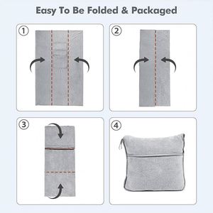 Custom Logo Travel Blanket Foldable Storage Outdoor Portable Throw Blanket Manufacturer Flannel Cross-border Airplane Blanket - Product Image 5