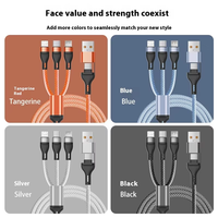 Câble de données 4-en-1 multifonctionnel en nylon tressé USB-C Type-C 6A USB Chargement pour imprimante Android Ordinateur Téléphone mobile 4-en-1