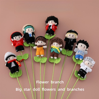 Figurine miniature Amigurumi faite à la main, branche de fleur, cadeau personnalisé pour les fans, anniversaire et concert