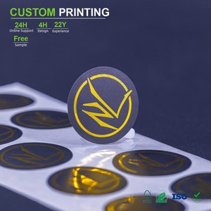 Etiqueta Adhesiva Transparente de Vinilo Blanco Personalizada, Impresa, Resistente al Agua, con Estampado en Caliente con Lámina Dorada, para Botellas, con Nombre de Marca - Product Image 1