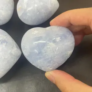 Pietra naturale Calcite blu pietra curativa del cuore per la decorazione della casa regalo di cristallo di meditazione