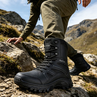 Bottes tactiques montantes en tissu Oxford imperméable, respirantes, pour hommes, personnalisables en usine