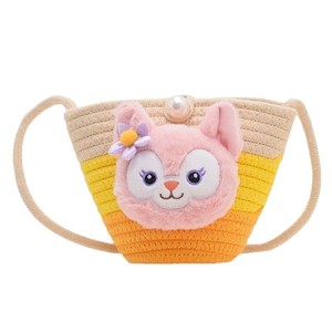 Sac à bandoulière en paille tressée pour enfants, motif dessin animé mignon, style anime, collection Printemps 2023, pour filles, usage quotidien - Product Image 5
