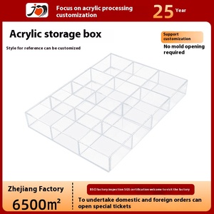 Custom Lidded Divided Storage Box Transparent Acrylic <strong>Desktop</strong> <strong>Organizer</strong> <strong>for</strong> Cosmetics &amp; Jewelry - Product Image 6