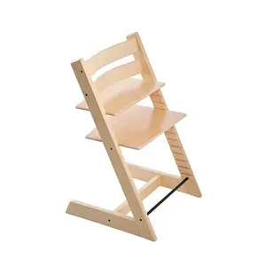 Kursi tinggi bayi, kursi beech kayu pertumbuhan anak makan dapat disesuaikan dalam dan luar ruangan kursi tinggi untuk pakan