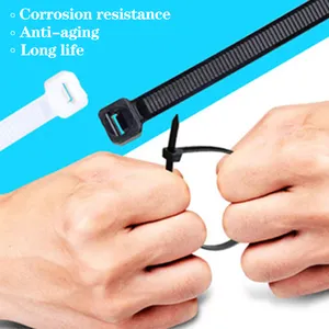 Self-locking Nylon Cable Ties Plastic Cable Tie Nylon Cable Ties Zip Tie Manufacturer China Wholesale White Black Color