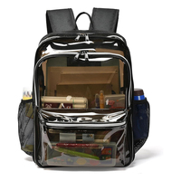 Sac à dos transparent en PVC imperméable de haute qualité pour enfants et femmes, avec fermeture éclair, ceinture à coussin d'air, capacité 20-35L
