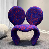Fauteuil de salon et de chambre moderne et créatif, design Mickey Animal, avec siège rouge