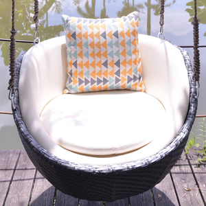 Cadeira Suspensa de Vime para Interiores, Baloiço Individual, Cadeira de Balanço para Varanda, Assento Preguiçoso de Lazer, Mobiliário para Interiores e Exteriores - Product Image 3