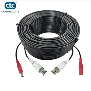 Cabo coaxial de alta qualidade para cctv, câmera de alta qualidade de 1000ft rg59 power cctv 4k, mini cabo siamese cctv rg59 + 2c bnc conector