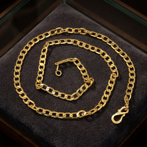 Wholesale 14K 18K 24K Micron Gold Plated Cuban Link Style Chain, <b>Fashion</b> Chain <b>Necklaces</b>, Modern Chain Design, Brass Gold Chain. - Product Image 4